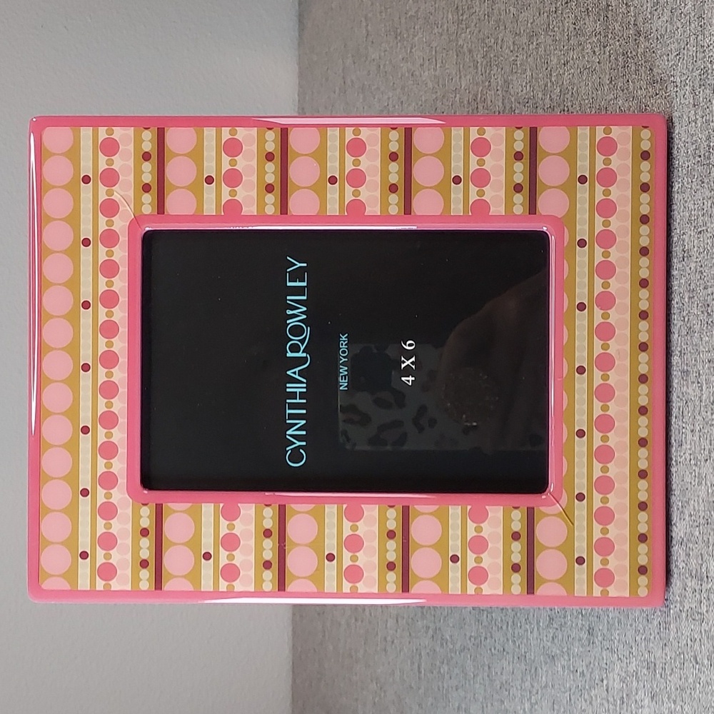 Cynthia Rowley Pink Polka Dot Patterned 4x6 Photograph Frame